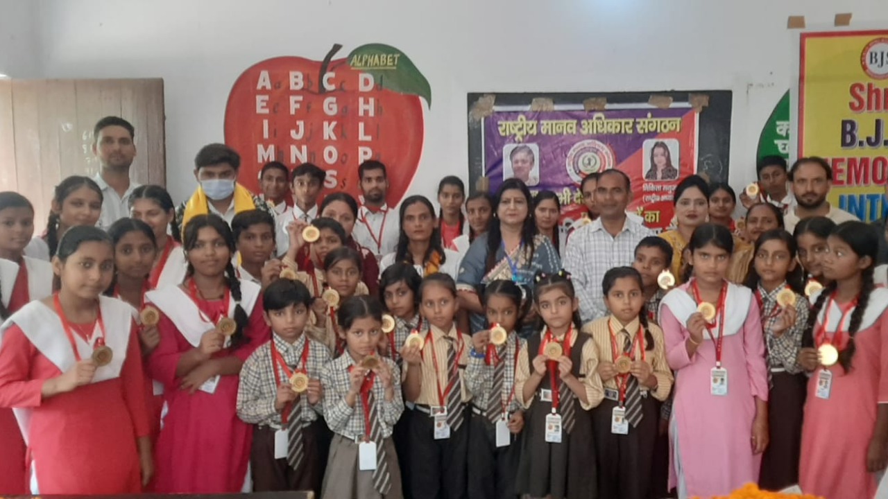 To boost the morale of the students, they were honoured with medals.