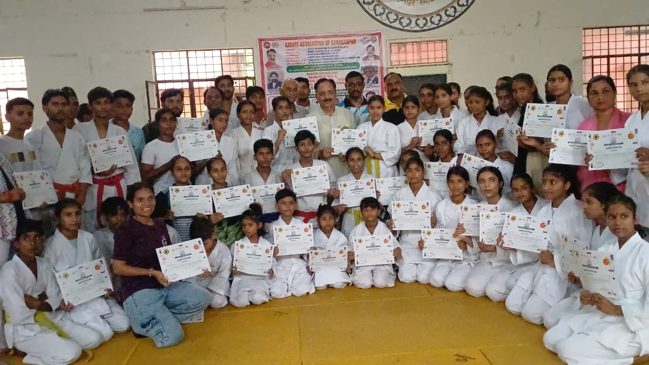 Karate color belt promotion test organized by Saharanpur Karate Association