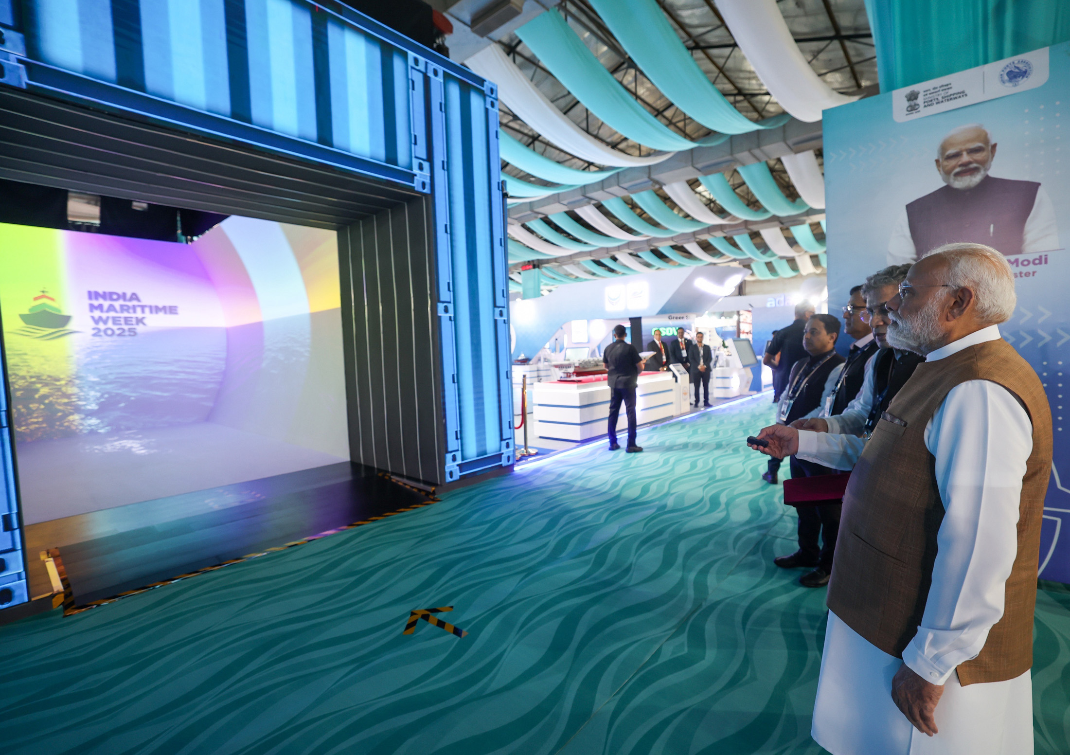 Narendra Modi addresses the Maritime Leadership Summit at India Maritime Week 2025 in Mumbai