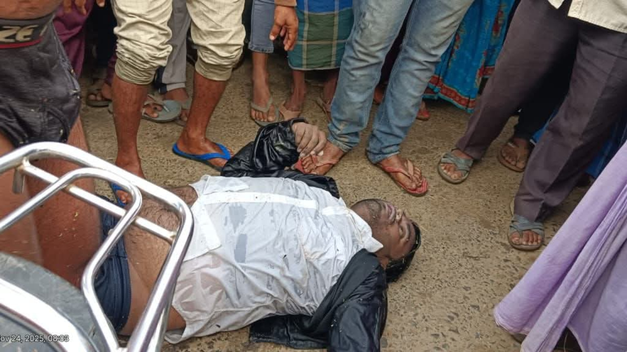 One person died when the bike went out of control, another elderly person and a child narrowly escaped.