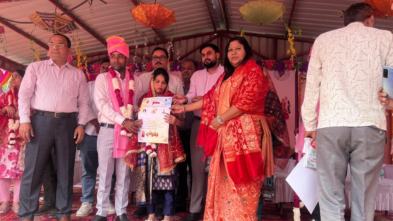 72 couples were married in a mass marriage ceremony.