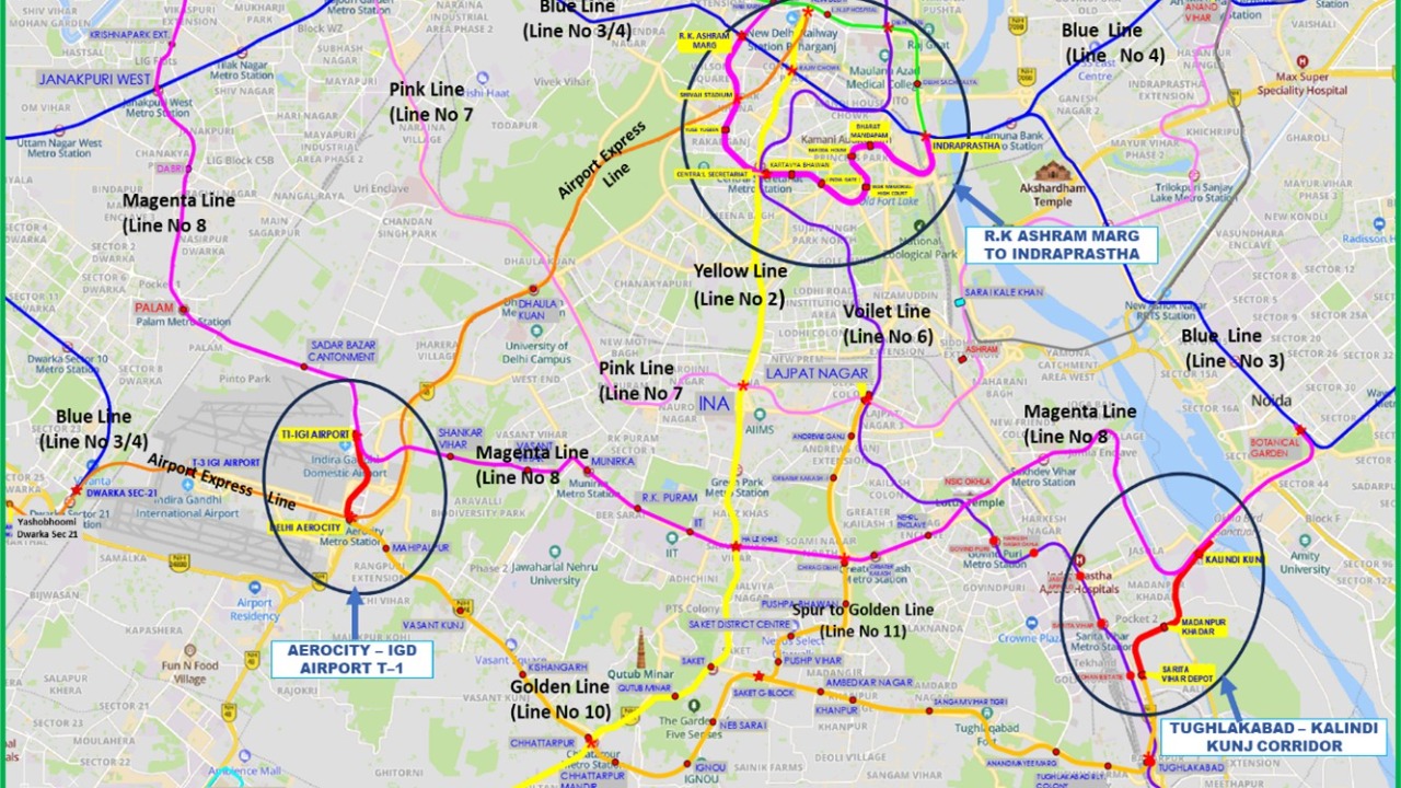 Cabinet approves three new corridors as part of Delhi Metro's Phase V (A) project