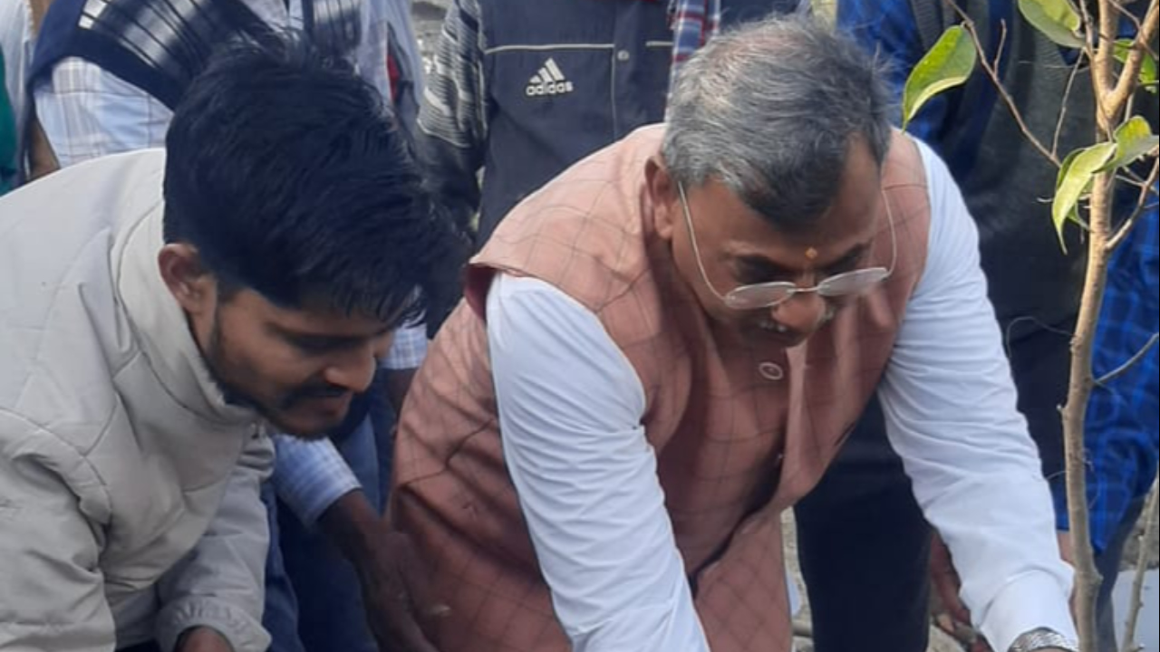 The Mayor and Municipal Commissioner planted trees extensively on the banks of Dhamola.