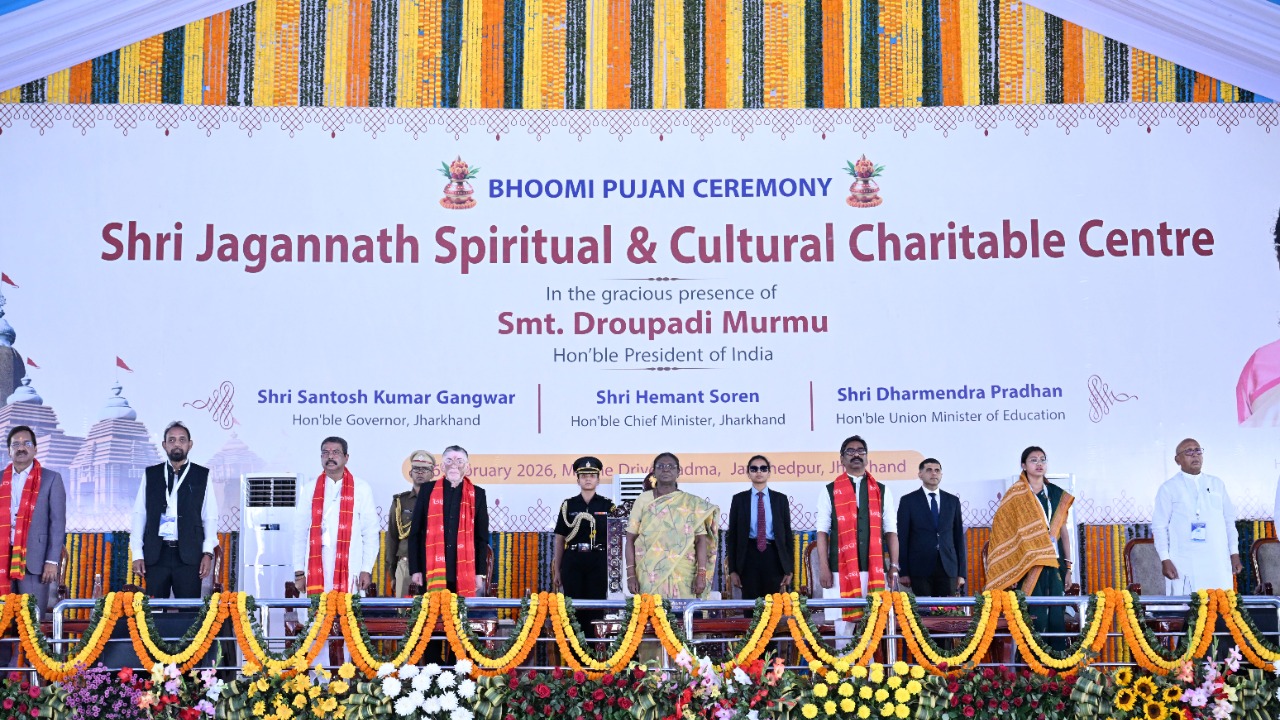 Draupadi Murmu participated in the ground breaking ceremony of Shree Jagannath Temple in Jamshedpur